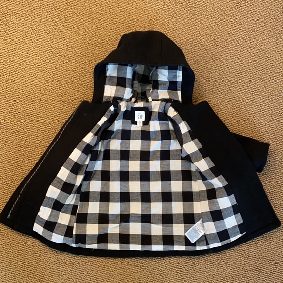 Baby Gap Black Flannel/Wool Duffle Jacket - NWOT - Picture 5 of 9